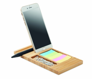 Logo trade promotional items image of: Bamboo desk phone stand