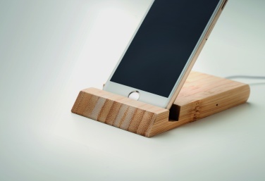 Logo trade business gift photo of: Bamboo wireless charger  10W ODOS
