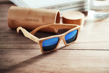 Logo trade promotional item photo of: Sunglasses and case in bamboo KEILA