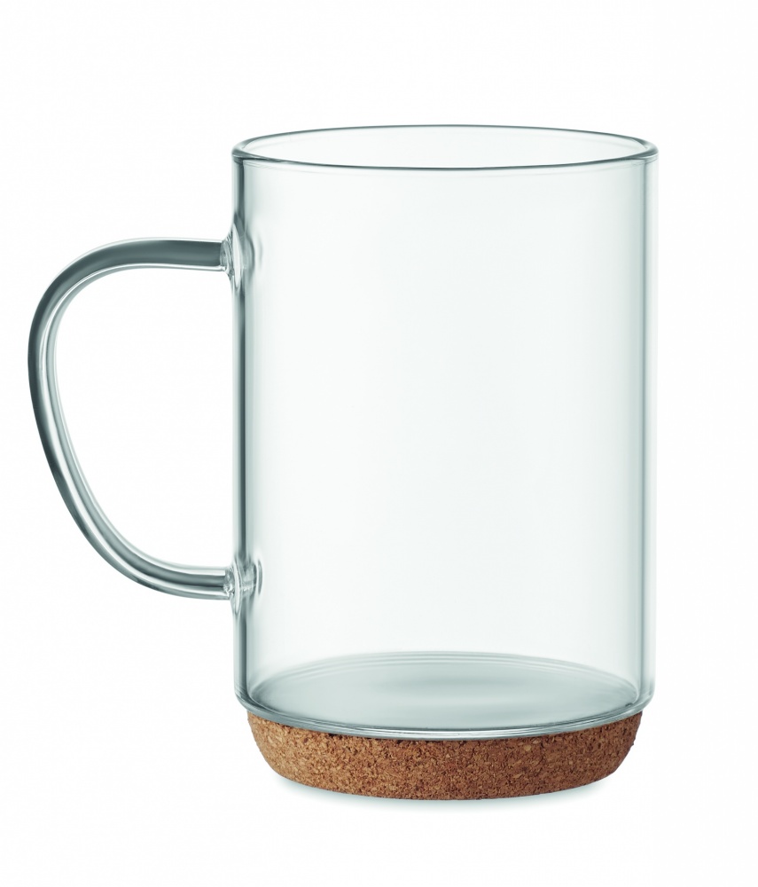Logo trade promotional giveaway photo of: Glass mug 400ml with cork base