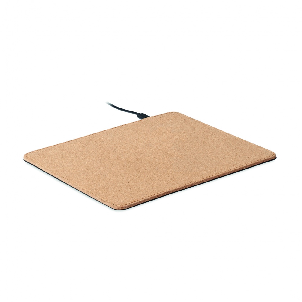 Logo trade promotional item photo of: Cork mouse mat charger 15W