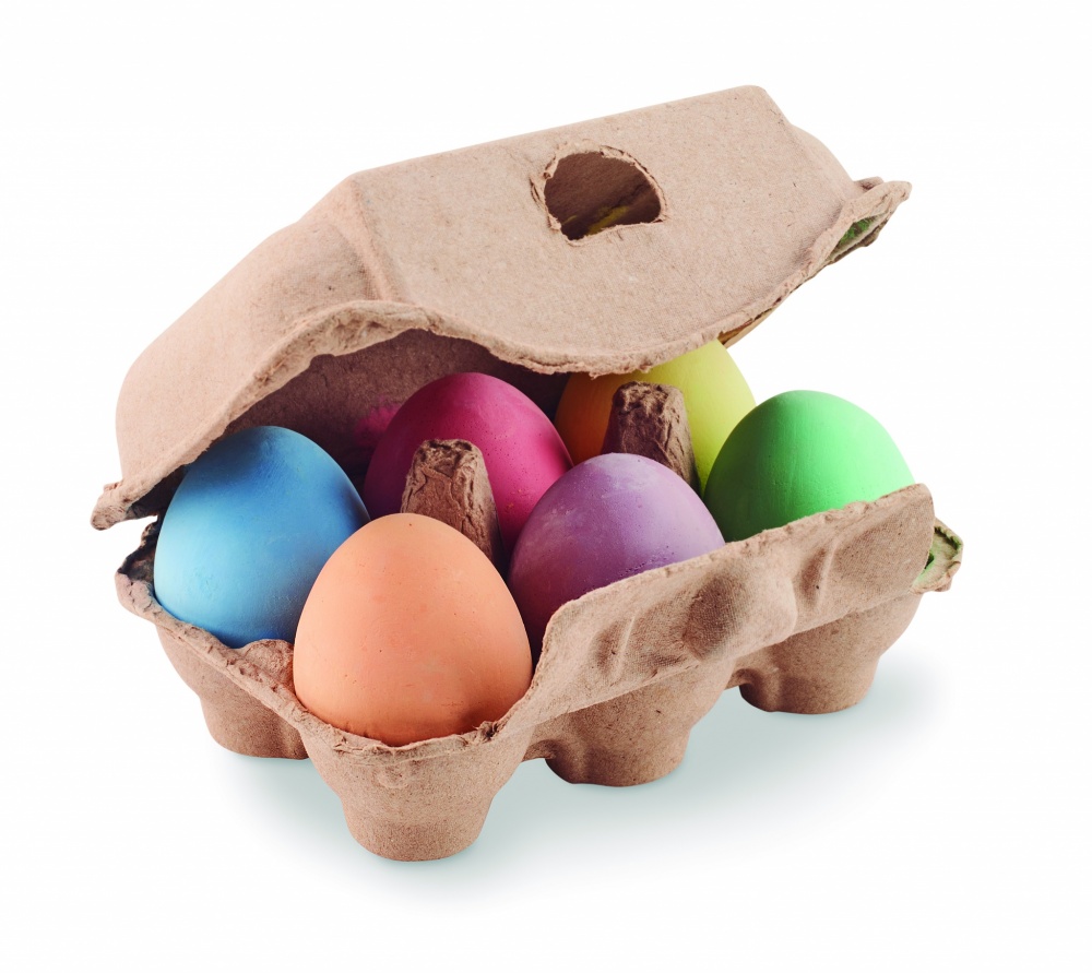 Logo trade corporate gifts picture of: 6 chalk eggs in box