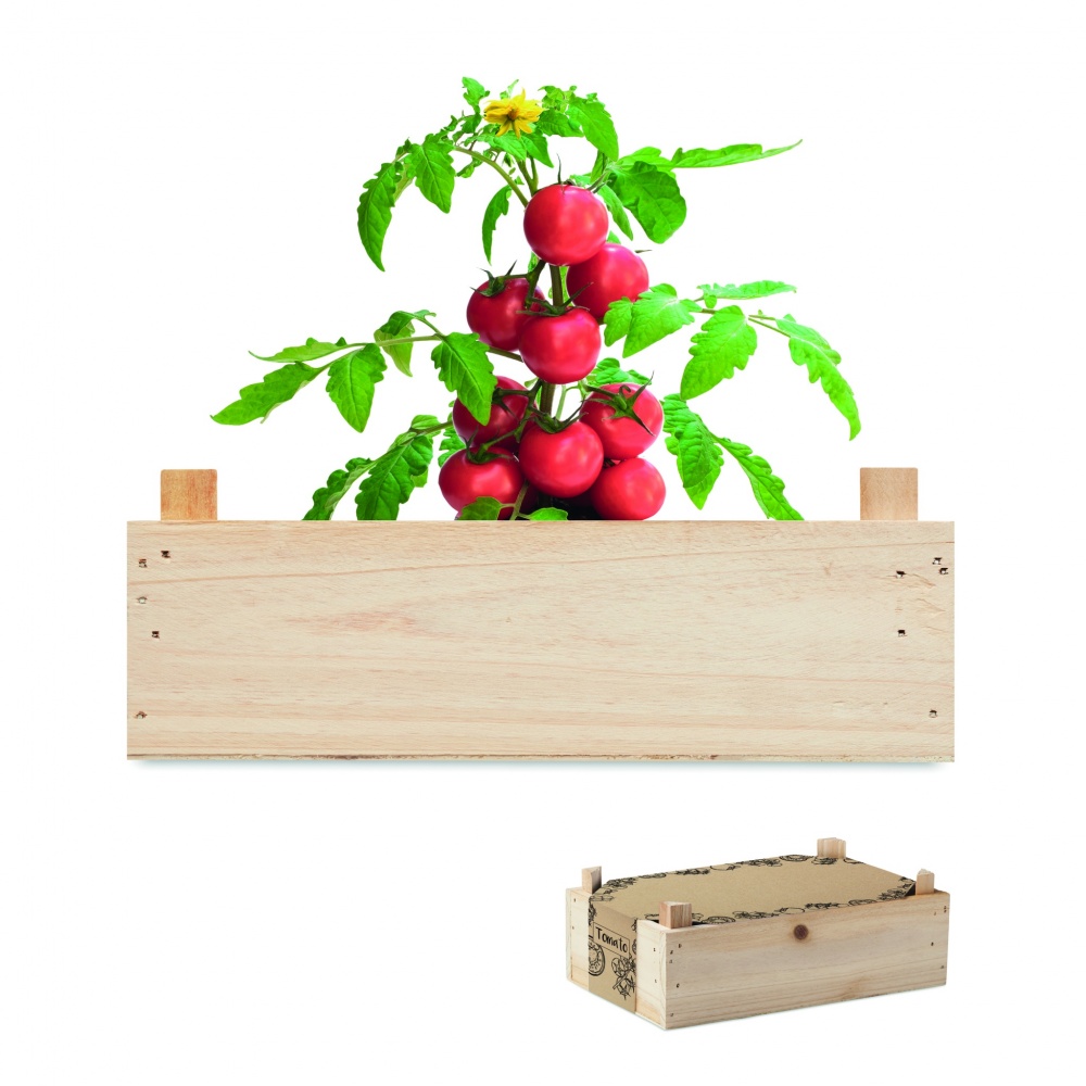 Logotrade promotional gift image of: Tomato kit in wooden crate