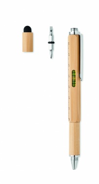 Logo trade business gift photo of: Spirit level pen in bamboo