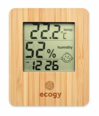 Logo trade promotional item photo of: Bamboo weather station