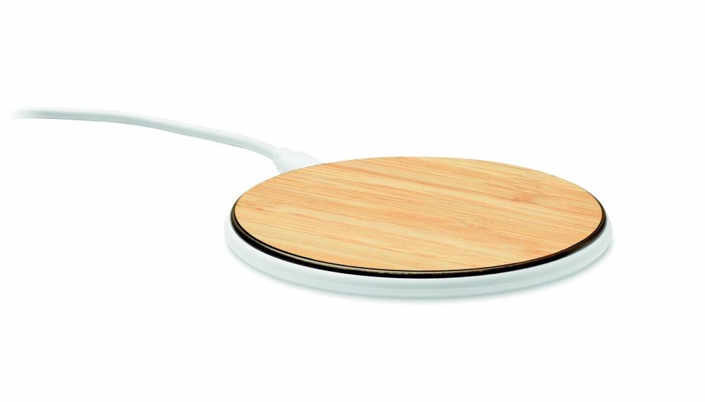 Logo trade promotional giveaways picture of: Bamboo wireless charger 10W