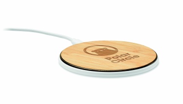 Logo trade promotional gifts picture of: Bamboo wireless charger 10W