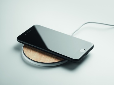Logo trade promotional merchandise picture of: Bamboo wireless charger 10W