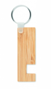 Logo trade business gifts image of: Bamboo stand and key ring Savonlinna