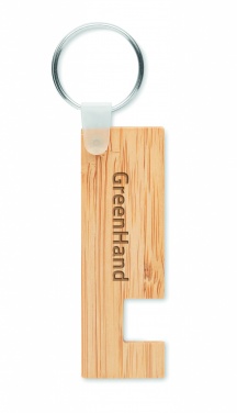 Logo trade advertising product photo of: Bamboo stand and key ring Savonlinna