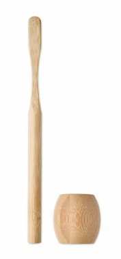 Logotrade promotional gift picture of: Bamboo tooth brush with stand