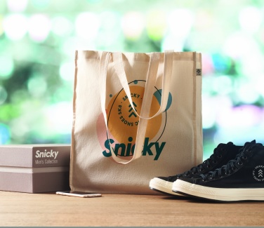 Logo trade promotional giveaways image of: Organic cotton shopping bag