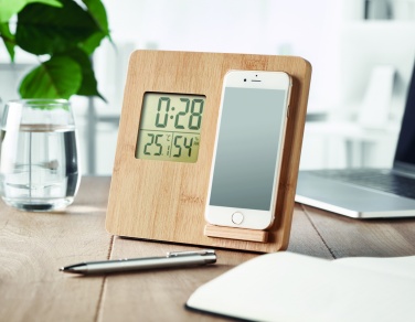 Logotrade promotional giveaway picture of: Bamboo weather station 10W