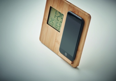 Logotrade promotional item picture of: Bamboo weather station 10W