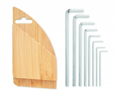 Logo trade promotional merchandise image of: Hex key set in bamboo