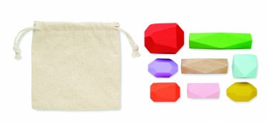 Logo trade promotional giveaway photo of: 8 stacking wood rocks in pouch