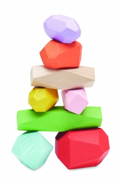 Logo trade promotional product photo of: 8 stacking wood rocks in pouch