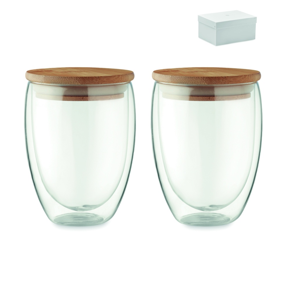 Logo trade business gifts image of: Set of 2 glasses 350 ml in box