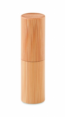 Logo trade promotional merchandise photo of: Lip balm in bamboo tube box