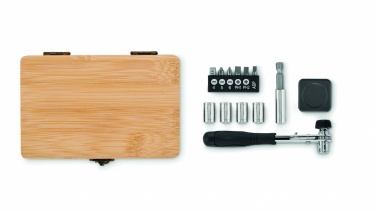 Logotrade promotional giveaway image of: 13 piece tool set, bamboo case
