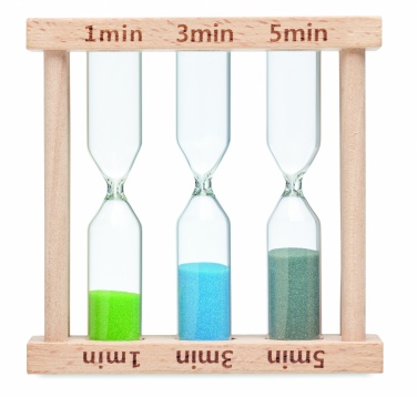 Logotrade advertising product picture of: Set of 3 wooden sand timer