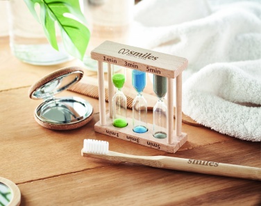 Logotrade corporate gift picture of: Set of 3 wooden sand timer