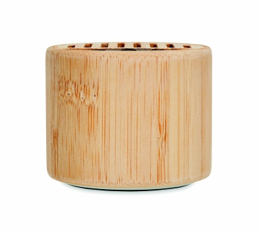 Logotrade corporate gift picture of: Round bamboo wireless speaker