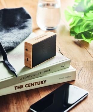 Logotrade promotional giveaway picture of: Solar bamboo wireless speaker