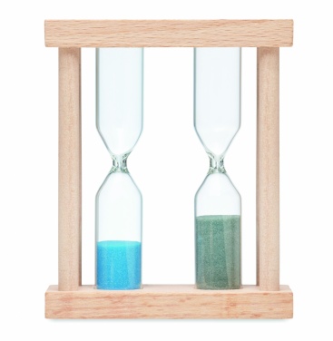 Logo trade business gifts image of: Set of 2 wooden sand timers