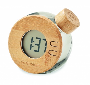 Logotrade corporate gifts photo of: Water powered bamboo LCD clock