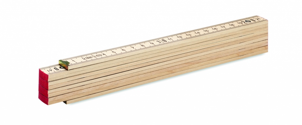 Logo trade corporate gift photo of: Carpenter ruler in wood 2m
