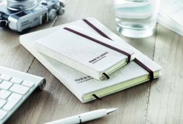 Logo trade business gifts image of: A6 canvas notebook lined