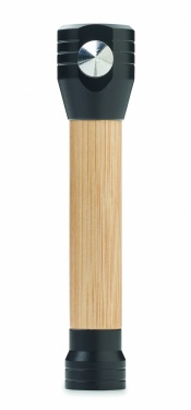 Logo trade promotional gifts image of: 3-in-1 bamboo flashlight with an emergency hammer and seatbelt cutter