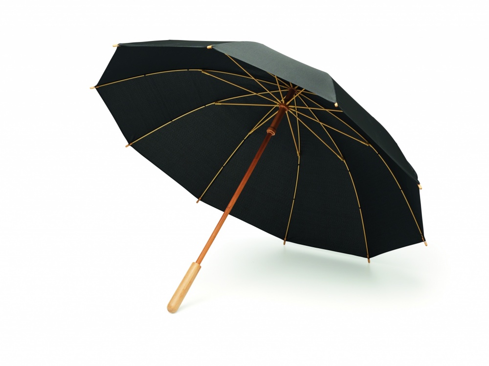 Logo trade promotional gifts picture of: 23,5 inch RPET/bamboo umbrella