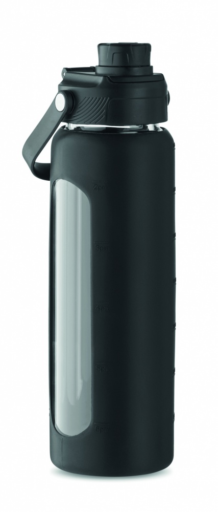 Logotrade advertising products photo of: Glass bottle with sleeve 750 ml