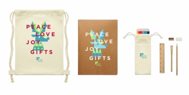 Logo trade promotional giveaways image of: Kids drawing set in drawstring