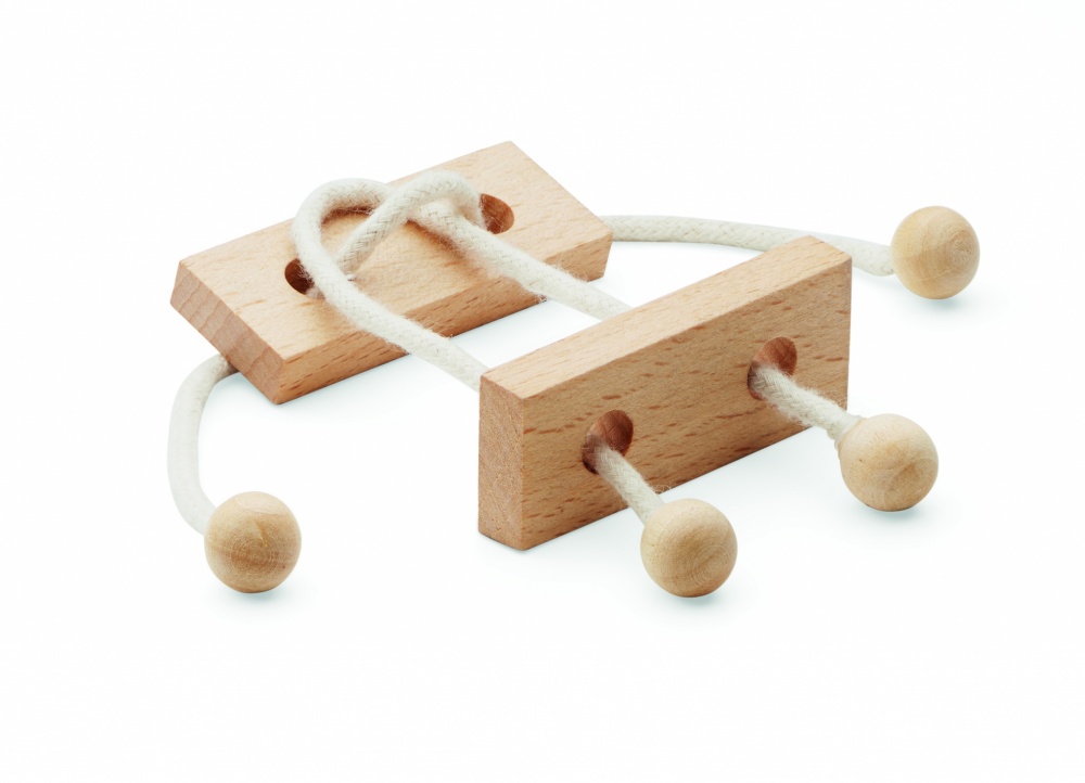 Logo trade promotional giveaway photo of: Wooden brain teaser rectangle