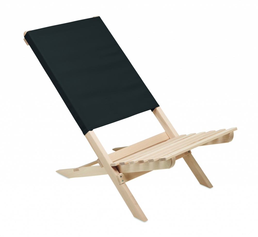 Logo trade promotional items image of: Foldable wooden beach chair
