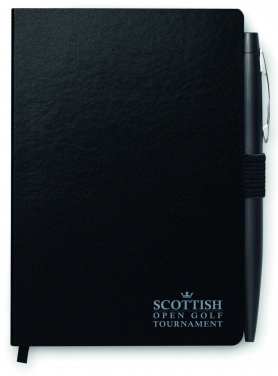 Logo trade promotional merchandise picture of: A5 notebook with pen 72 lined