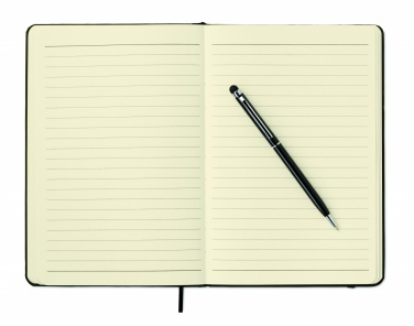 Logo trade promotional item photo of: A5 notebook w/stylus 72 lined