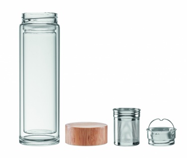 Logotrade promotional item image of: Double wall glass bottle 400ml München