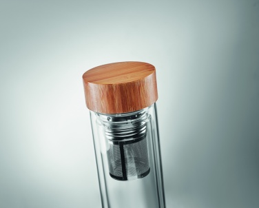 Logo trade advertising product photo of: Double wall glass bottle 400ml München