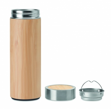Logo trade promotional products image of: Double wall bamboo flask 400ml