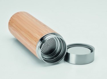 Logo trade promotional merchandise image of: Double wall bamboo flask 400ml