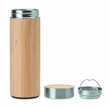 Logotrade advertising product picture of: Double wall bamboo flask 400ml