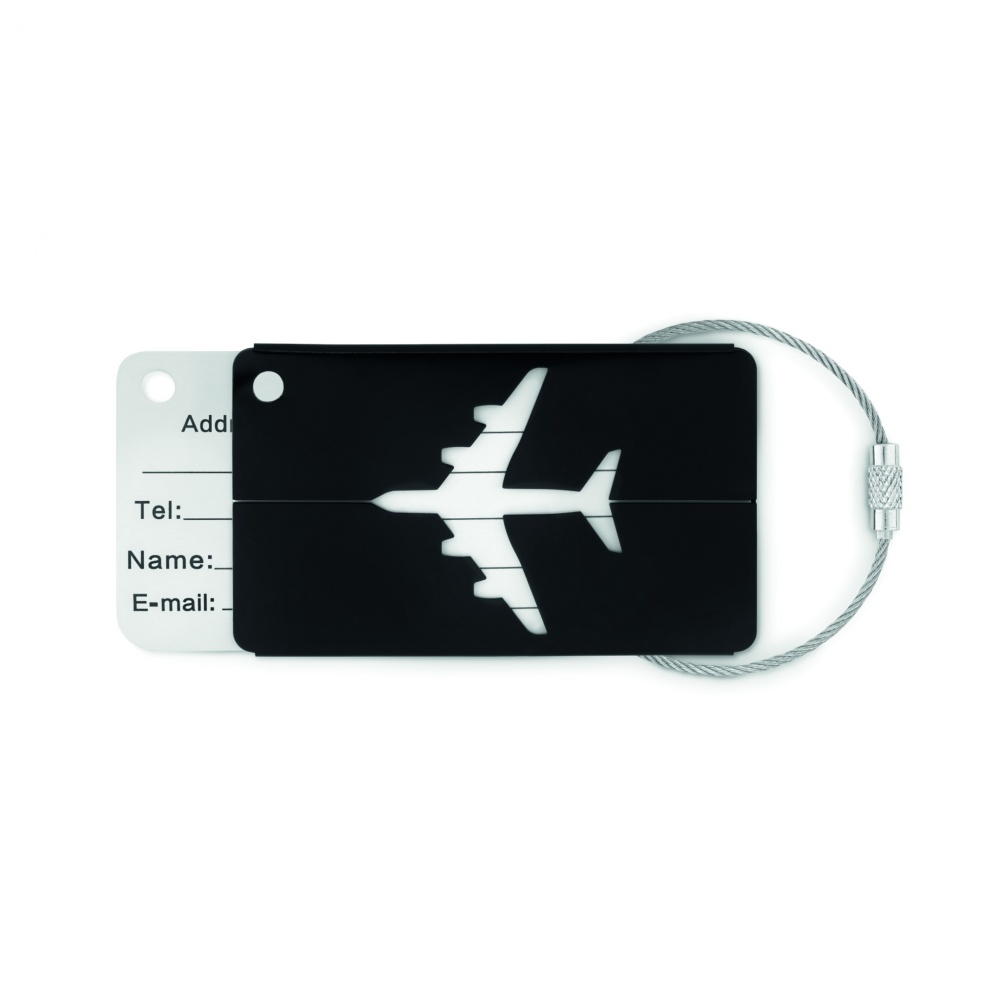 Logo trade advertising products image of: Aluminium luggage tag