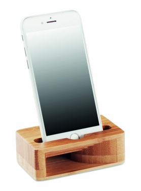 Logo trade promotional merchandise image of: Bamboo phone stand-amplifier CARACOL