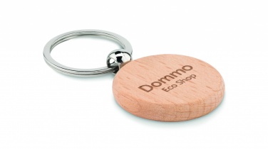 Logo trade advertising product photo of: Round wooden key ring Saldus