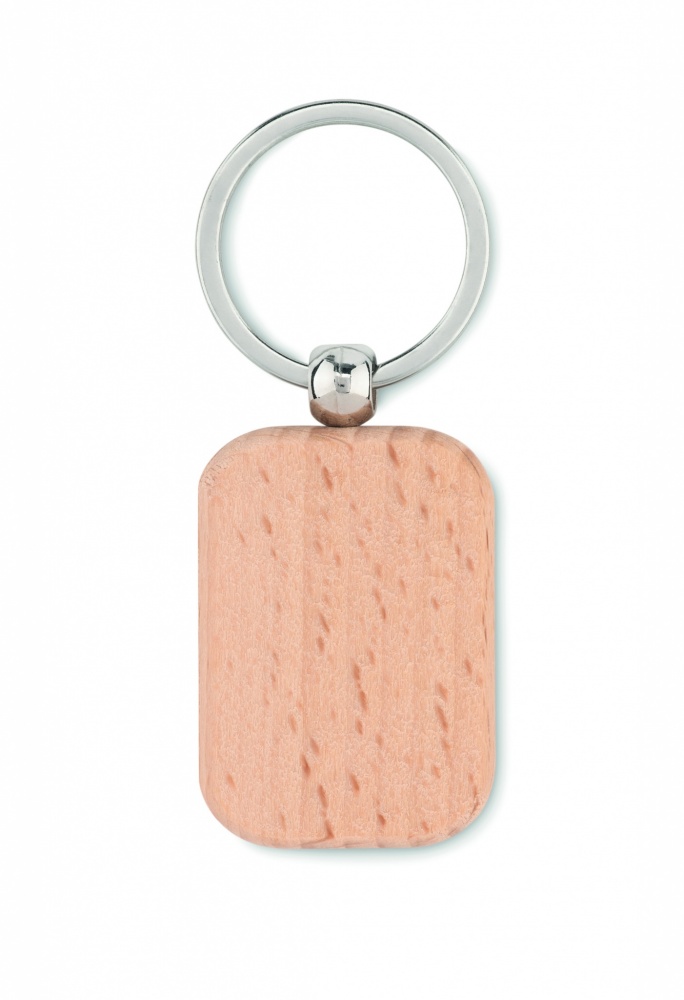 Logo trade advertising products image of: Rectangular wooden key ring Bauska