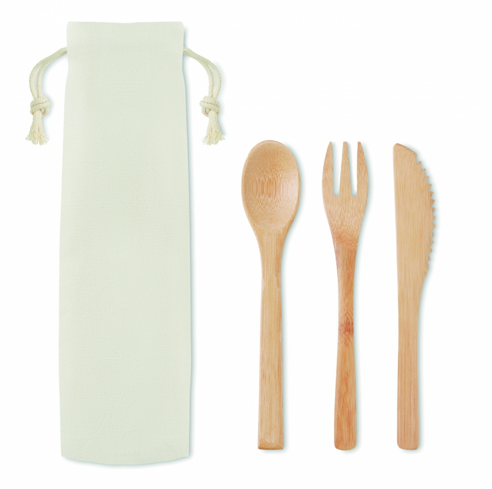 Logo trade promotional product photo of: Bamboo cutlery set
